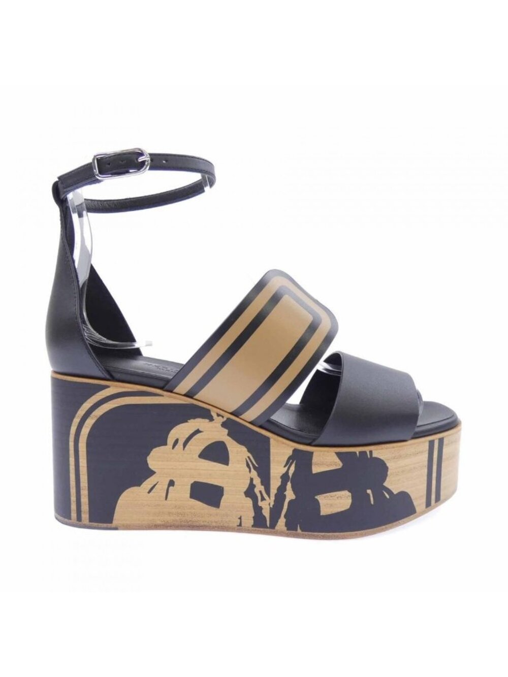 Hermes Charis Bride de Gala Cadri Tattoo Sandals Black Beige